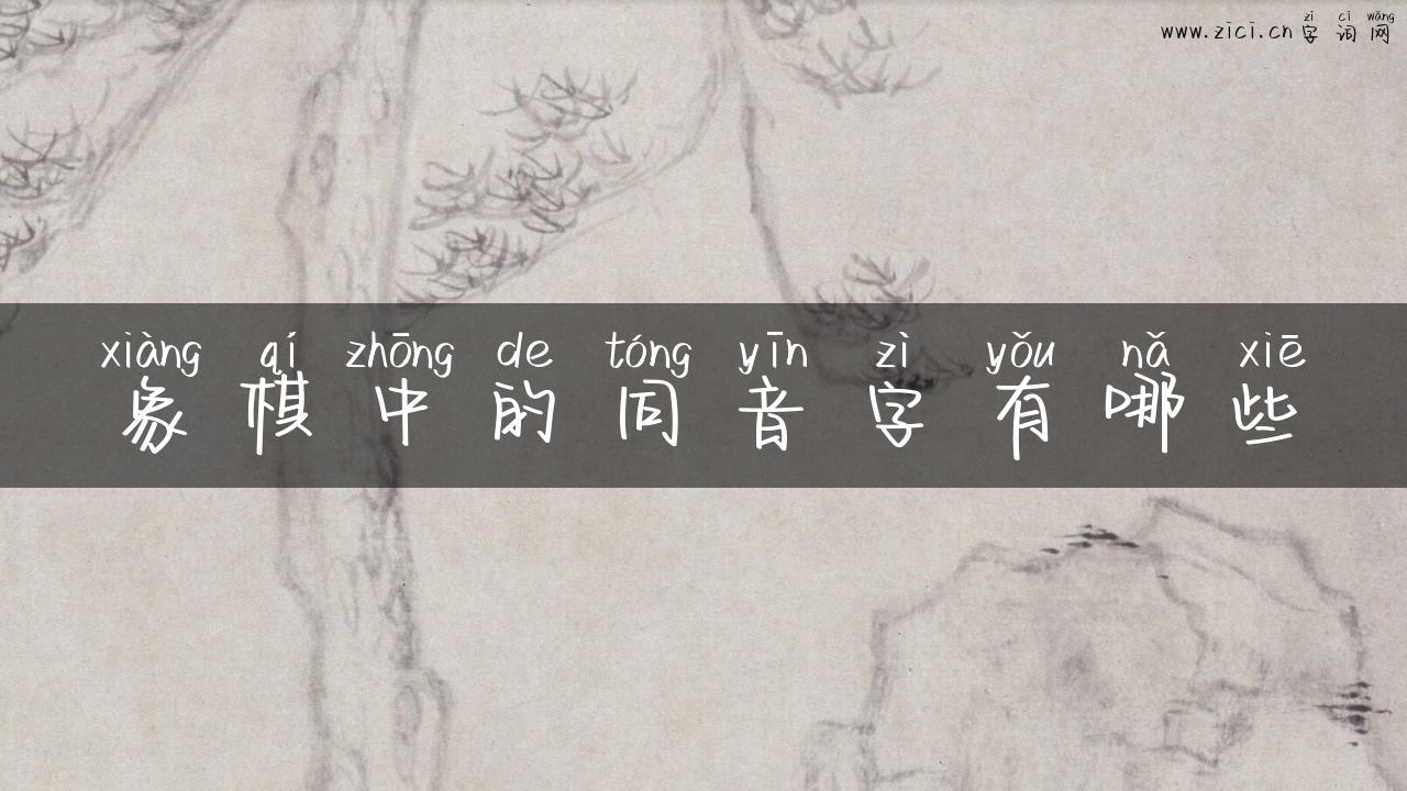 象棋中的同音字有哪些