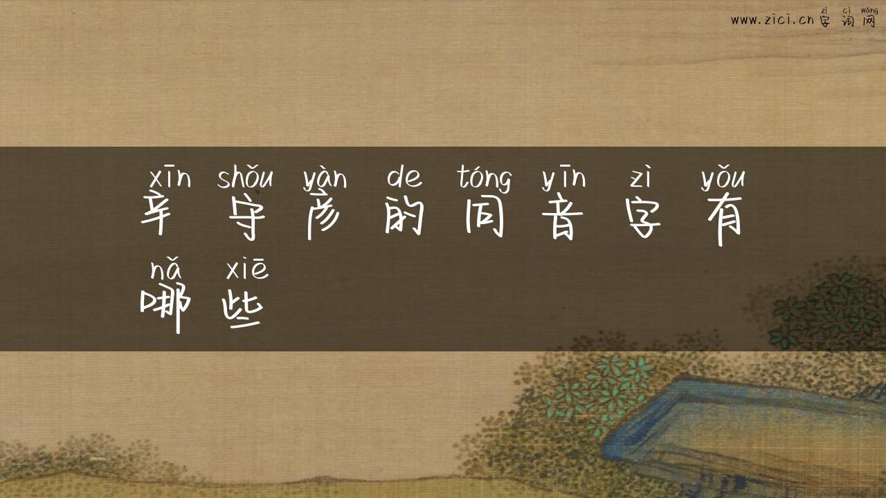 辛守彦的同音字有哪些