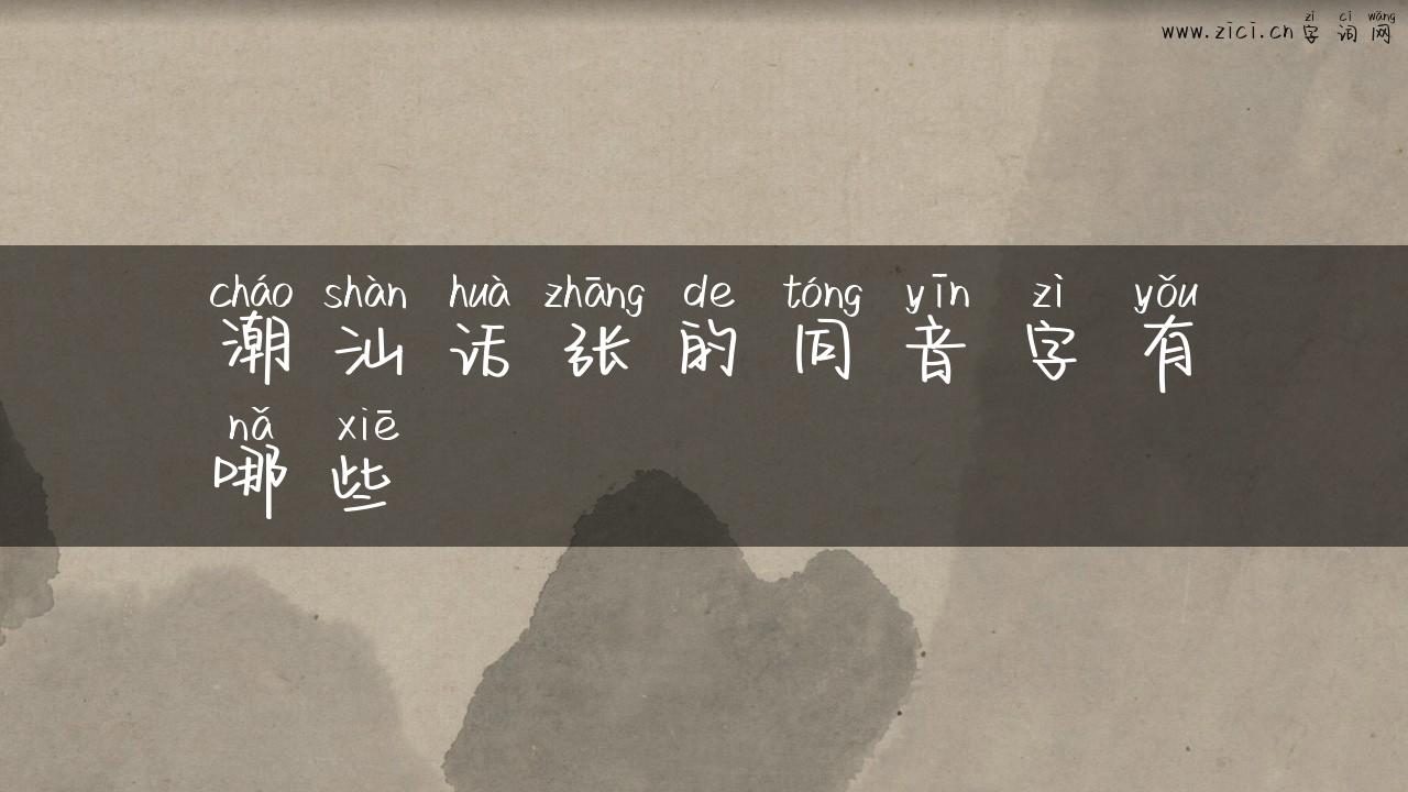 潮汕话张的同音字有哪些