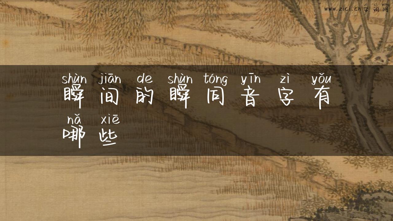 瞬间的瞬同音字有哪些