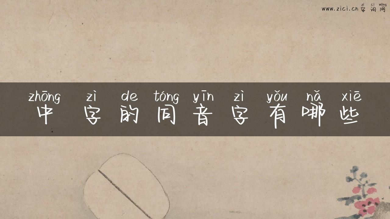 中 字的同音字有哪些