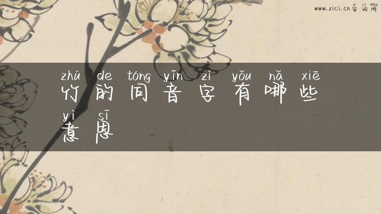 竹的同音字有哪些意思