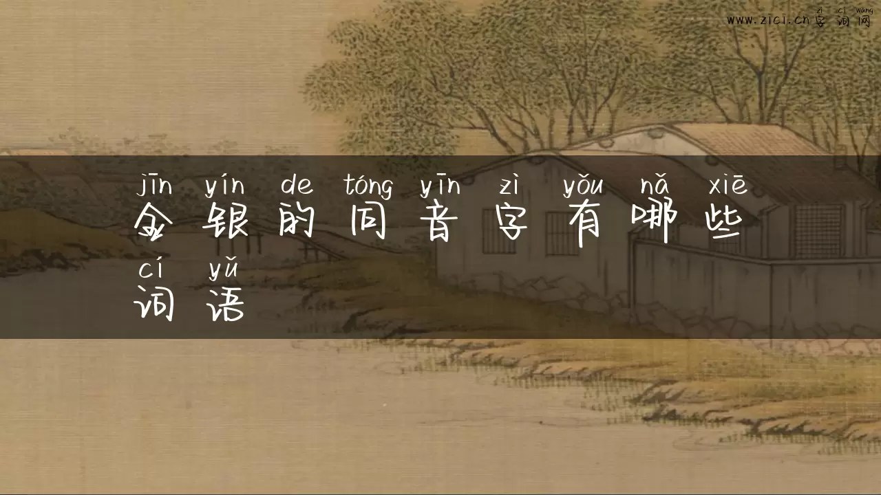金银的同音字有哪些词语
