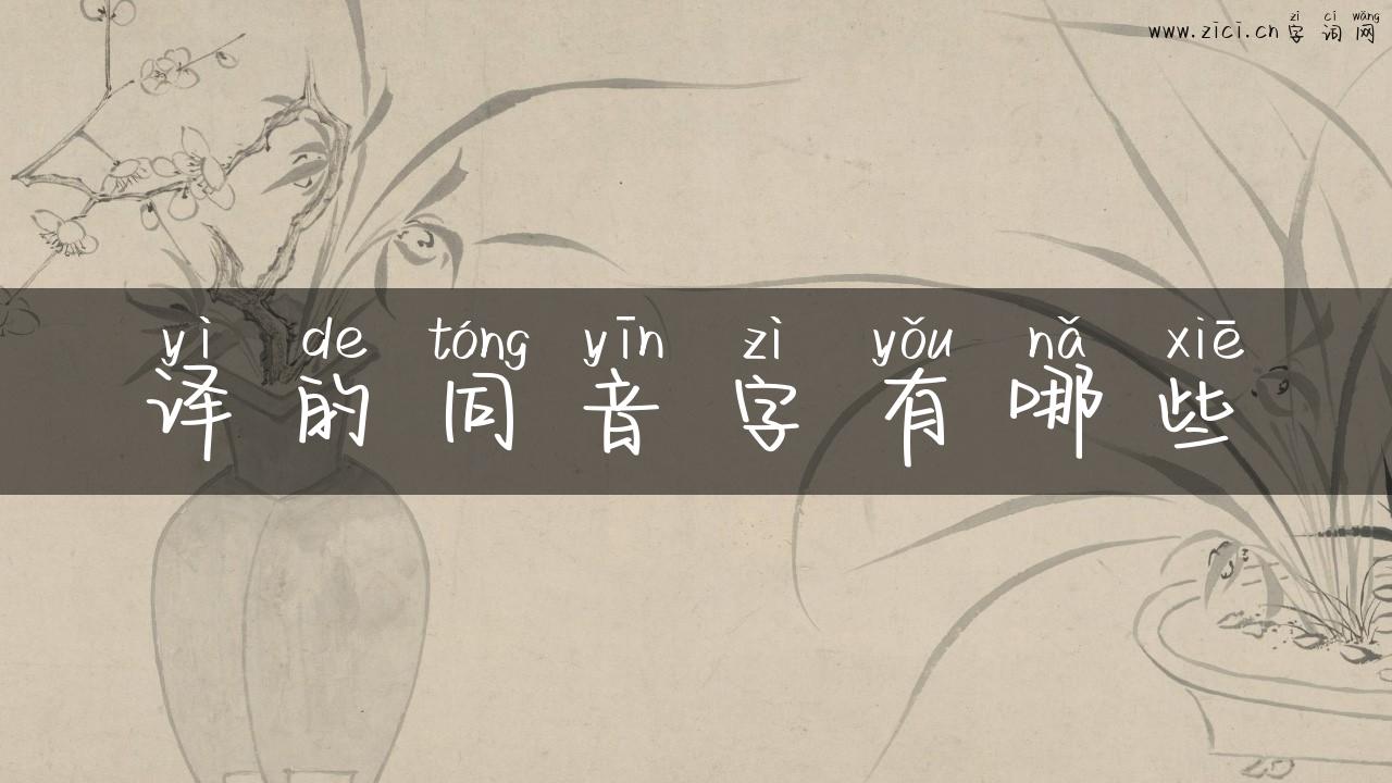 译的同音字有哪些