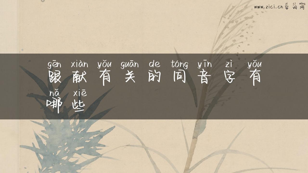 跟献有关的同音字有哪些