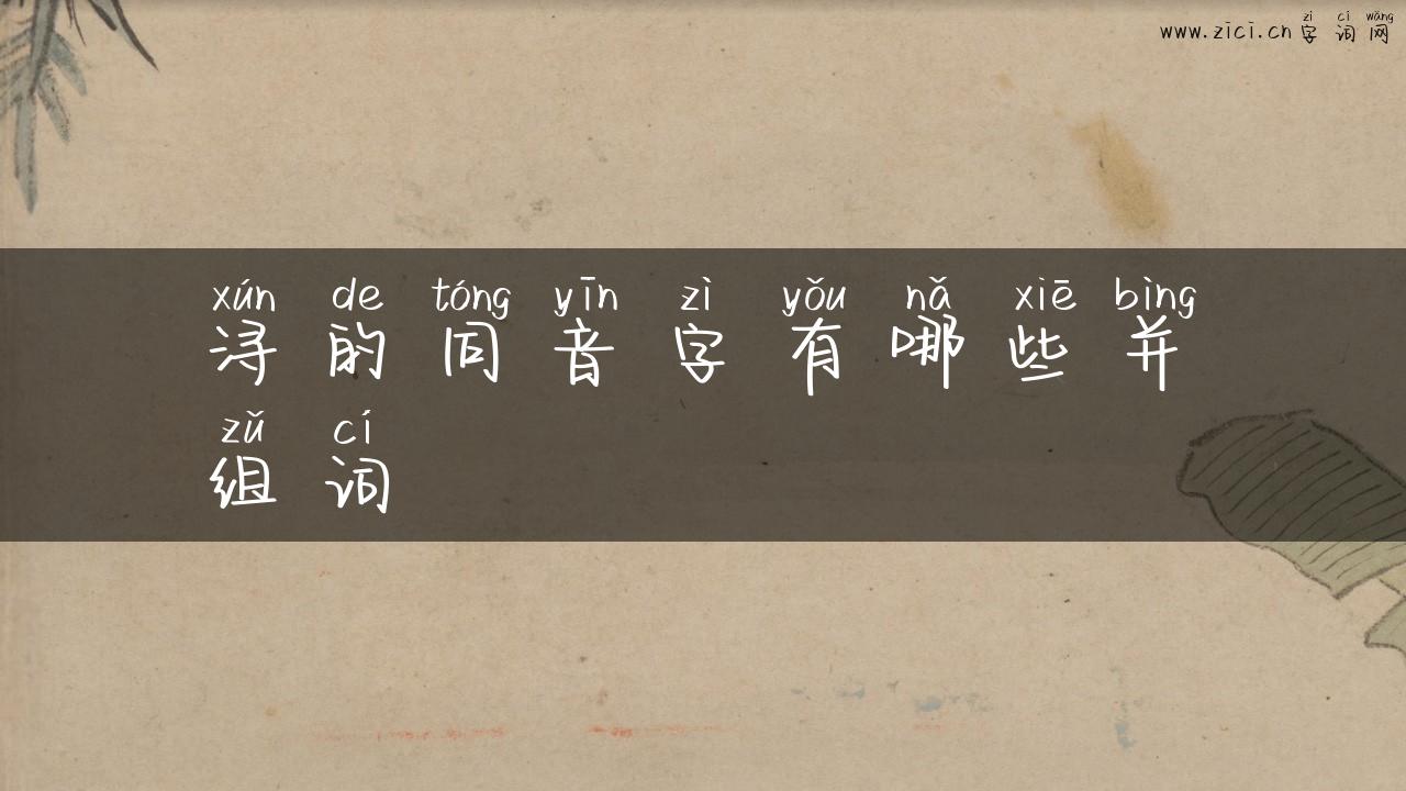浔的同音字有哪些并组词