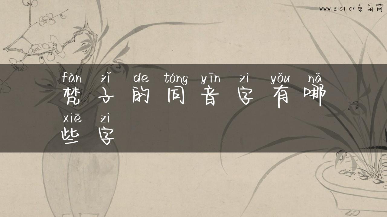 梵子的同音字有哪些字