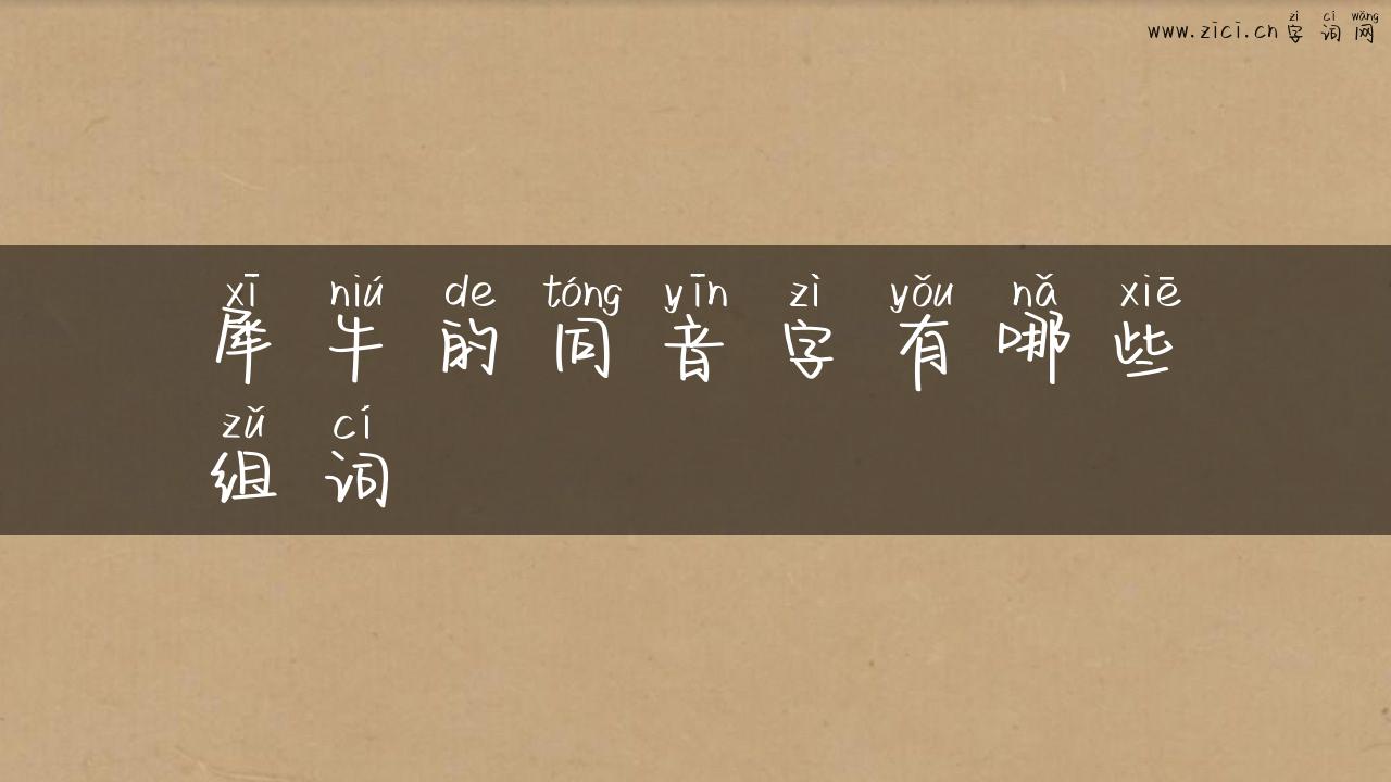 犀牛的同音字有哪些组词