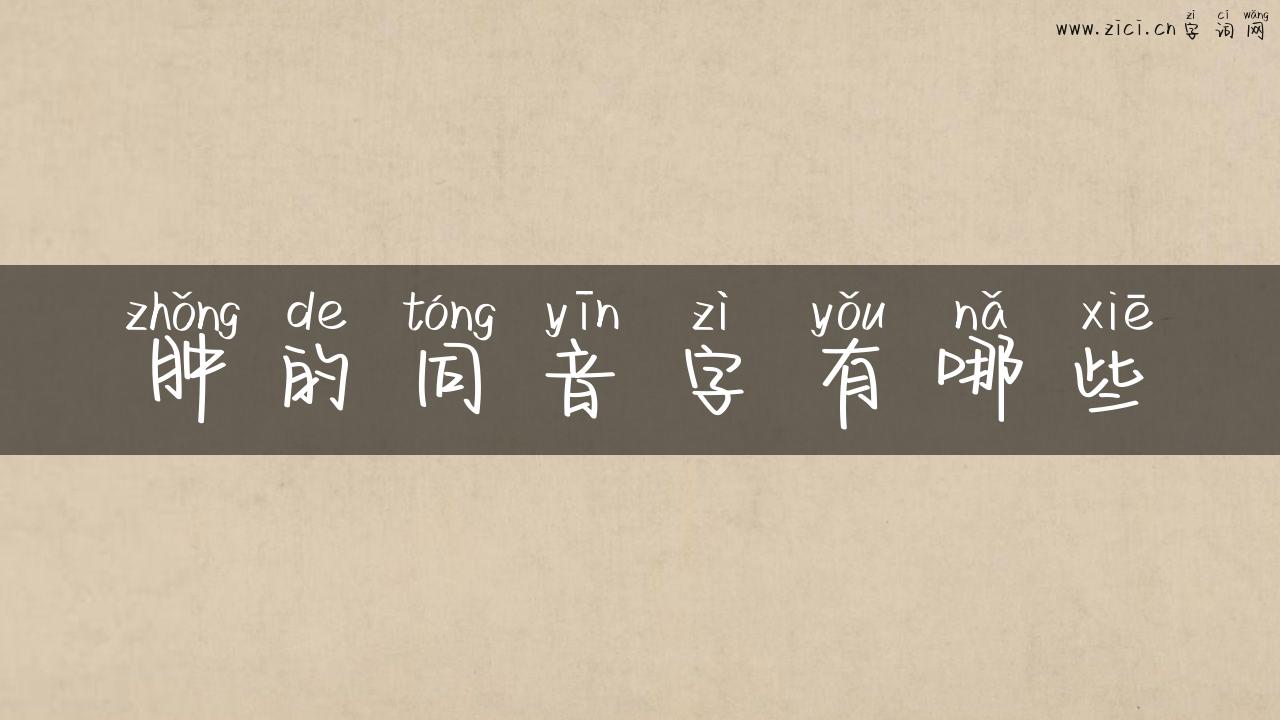 肿的同音字有哪些