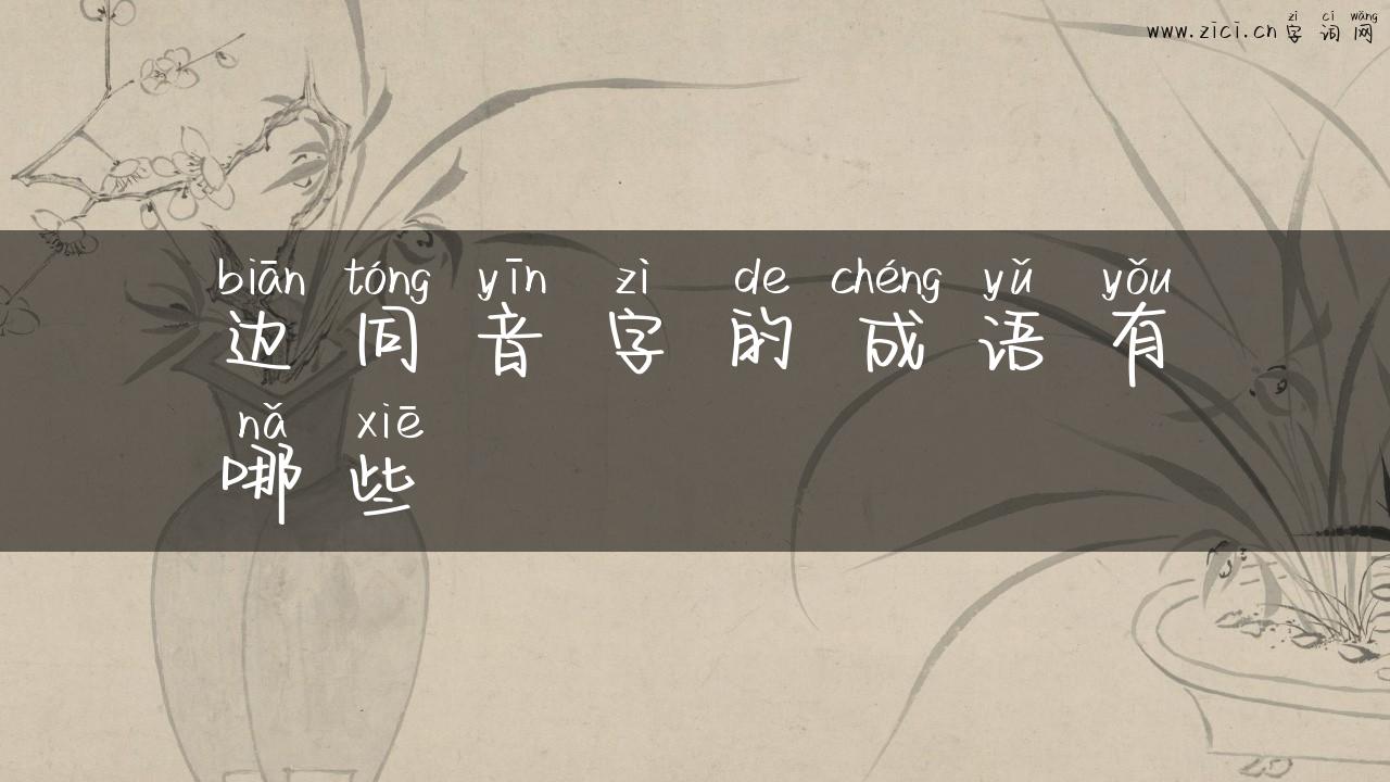边同音字的成语有哪些
