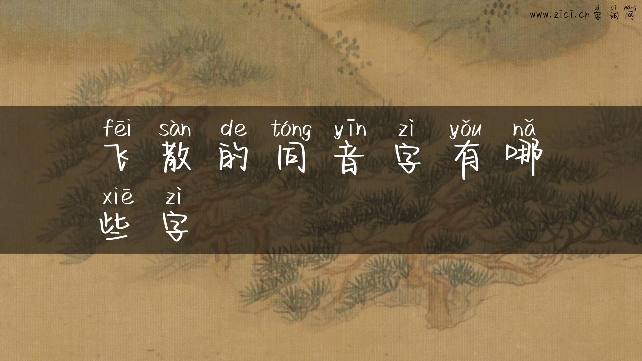 飞散的同音字有哪些字