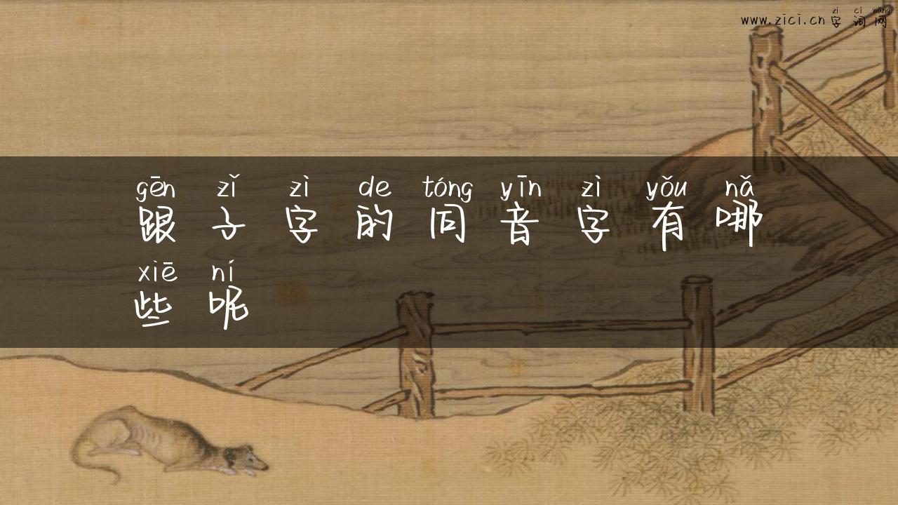 跟子字的同音字有哪些呢
