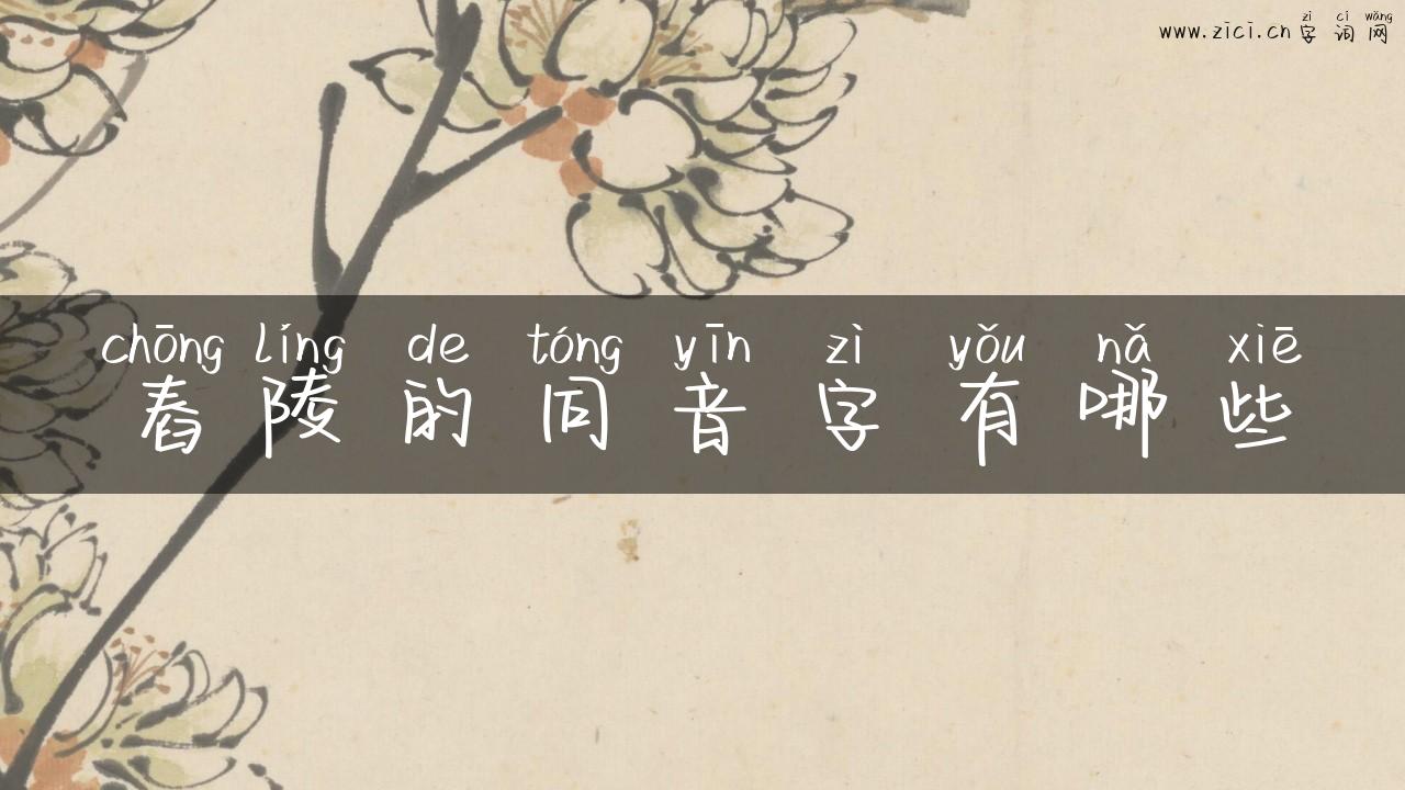 舂陵的同音字有哪些