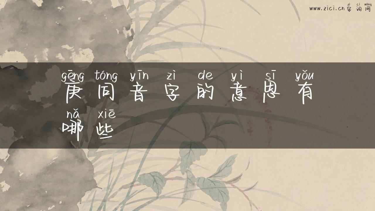 庚同音字的意思有哪些