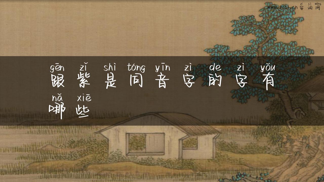 跟紫是同音字的字有哪些