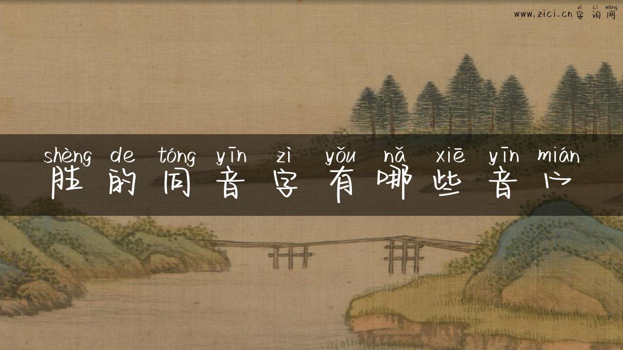 胜的同音字有哪些音宀