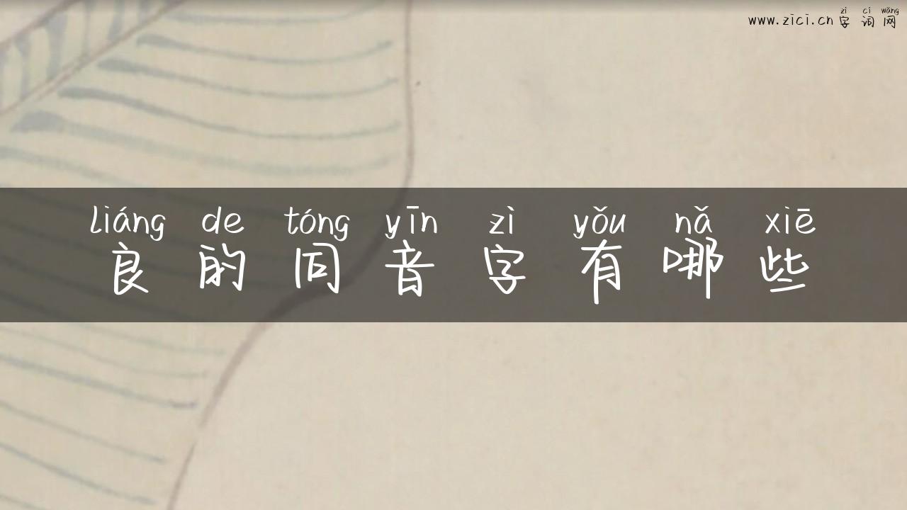 良的同音字有哪些
