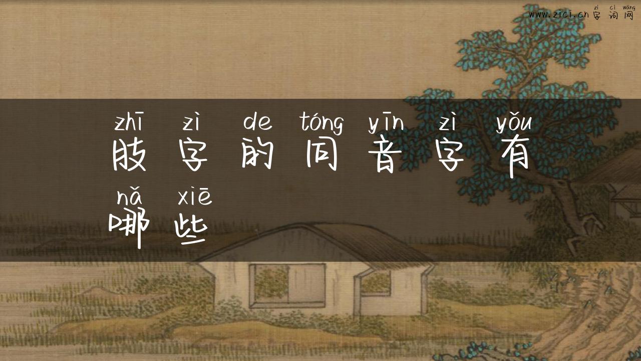 肢字的同音字有哪些