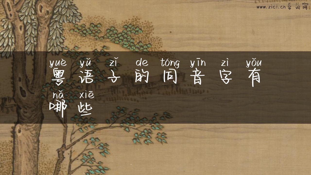 粤语子的同音字有哪些