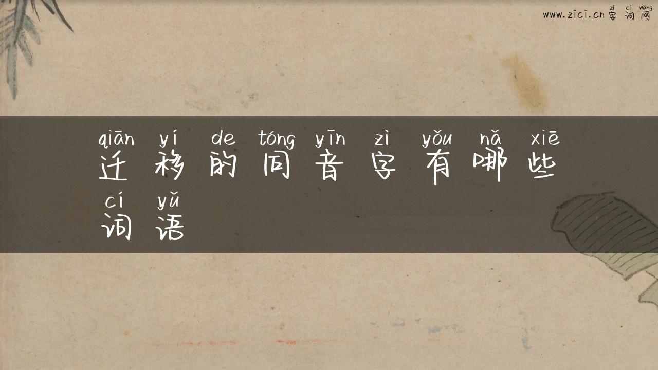迁移的同音字有哪些词语