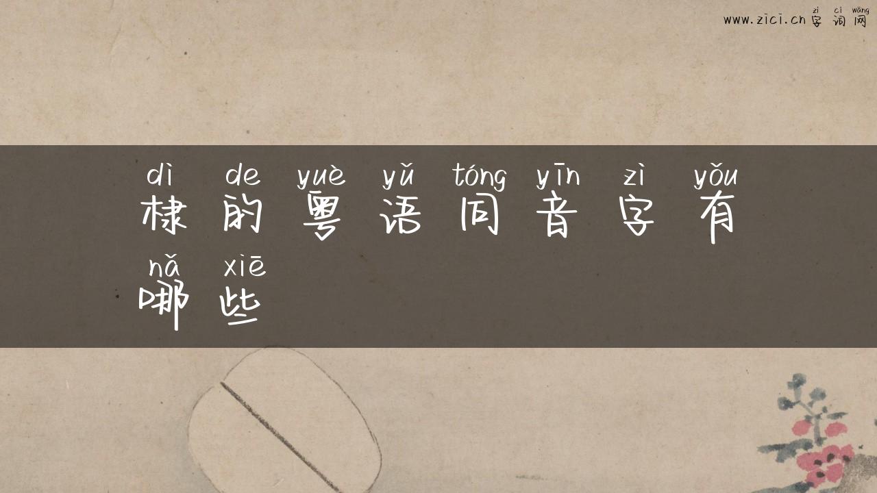 棣的粤语同音字有哪些