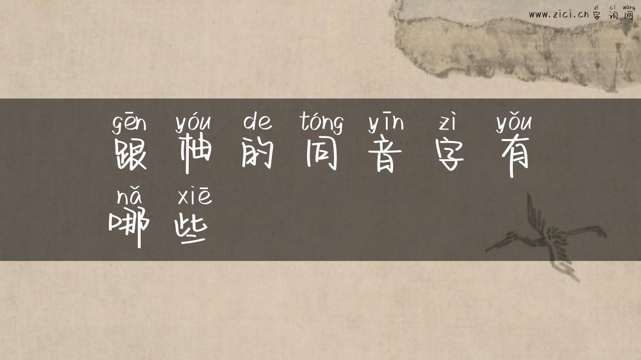 跟柚的同音字有哪些