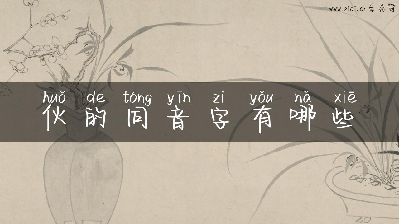 伙的同音字有哪些