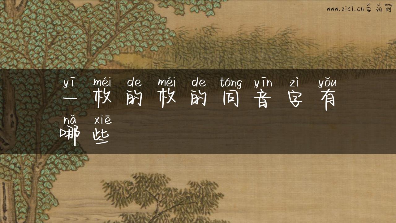 一枚的枚的同音字有哪些