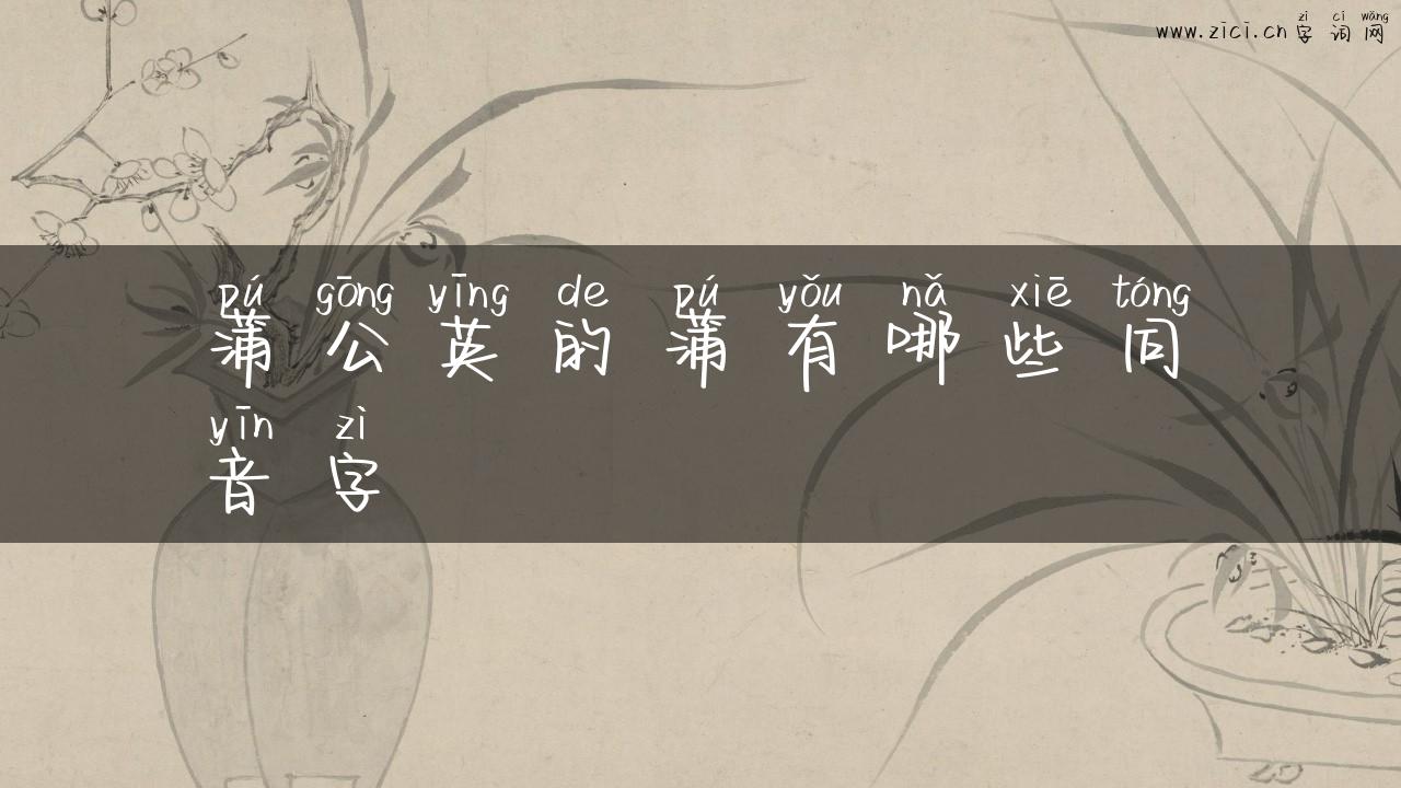 蒲公英的蒲有哪些同音字