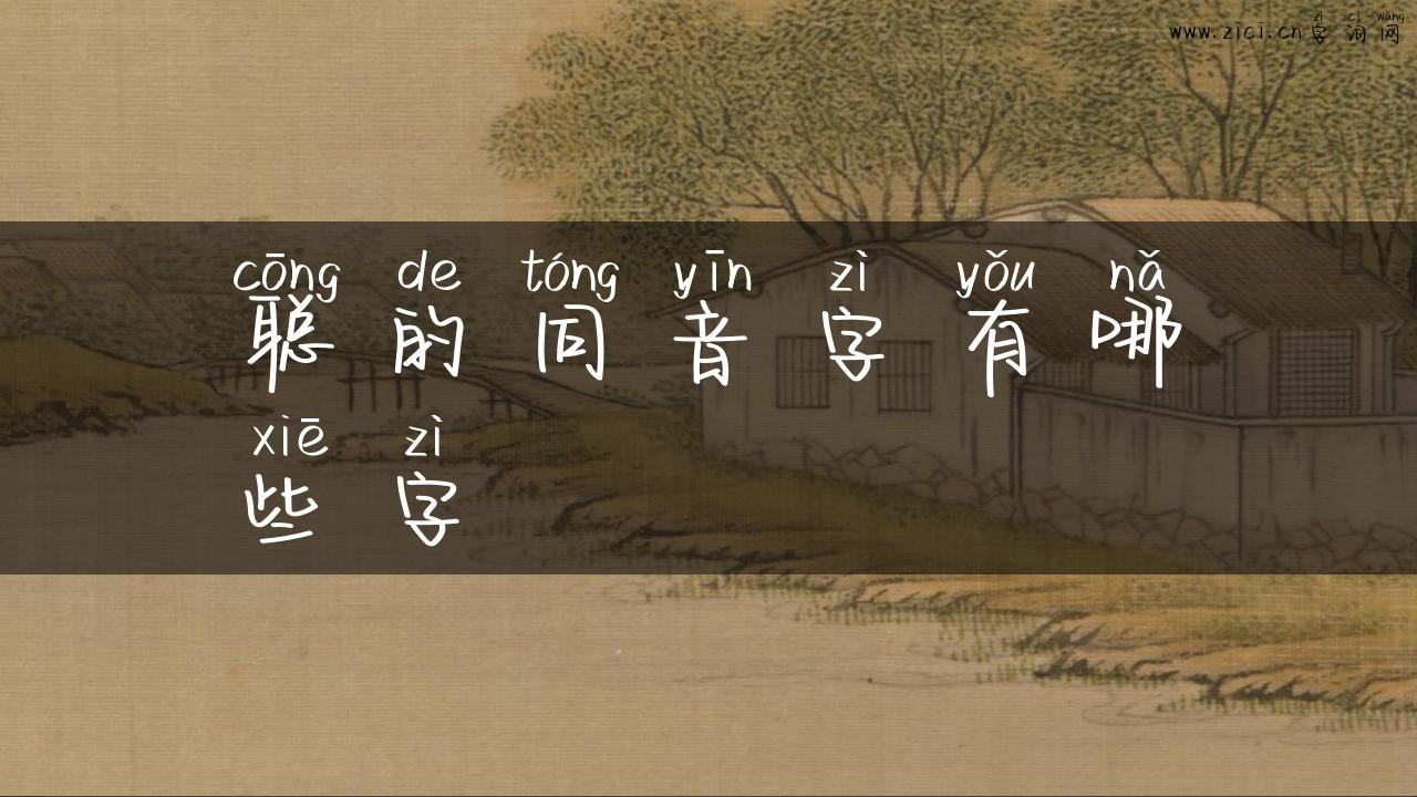 聪的同音字有哪些字