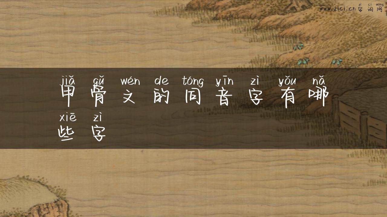 甲骨文的同音字有哪些字