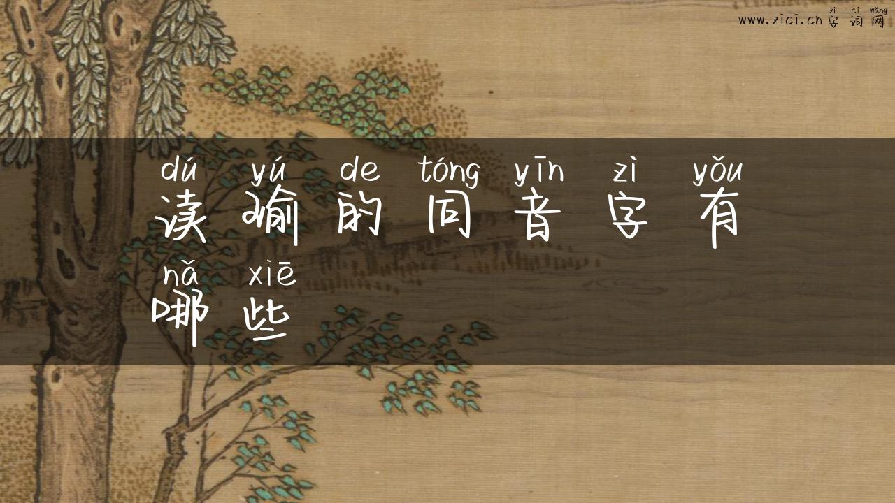 读瑜的同音字有哪些