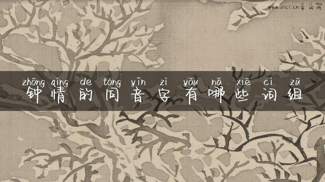 钟情的同音字有哪些词组