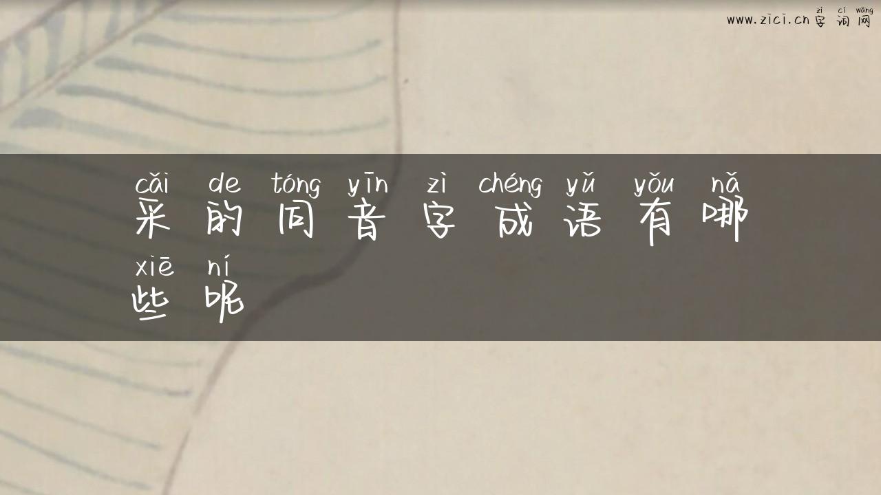采的同音字成语有哪些呢