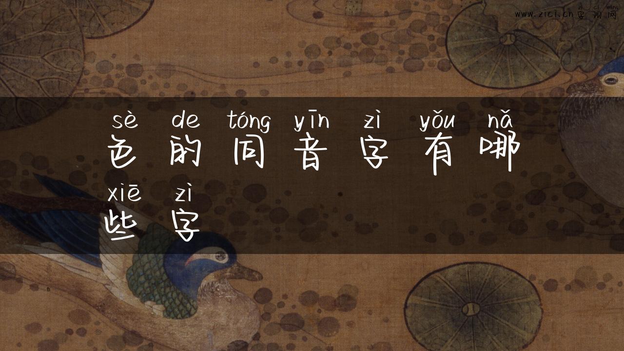 色的同音字有哪些字