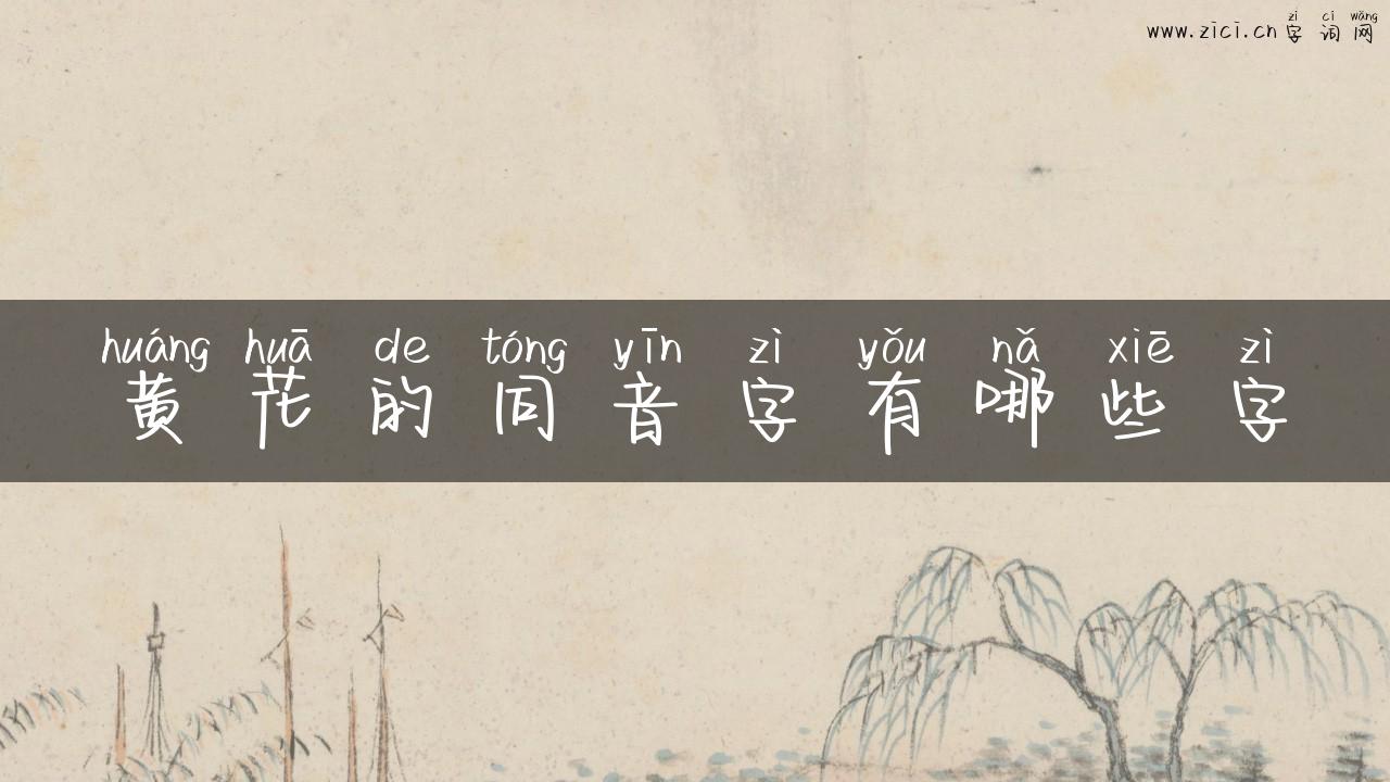 黄花的同音字有哪些字
