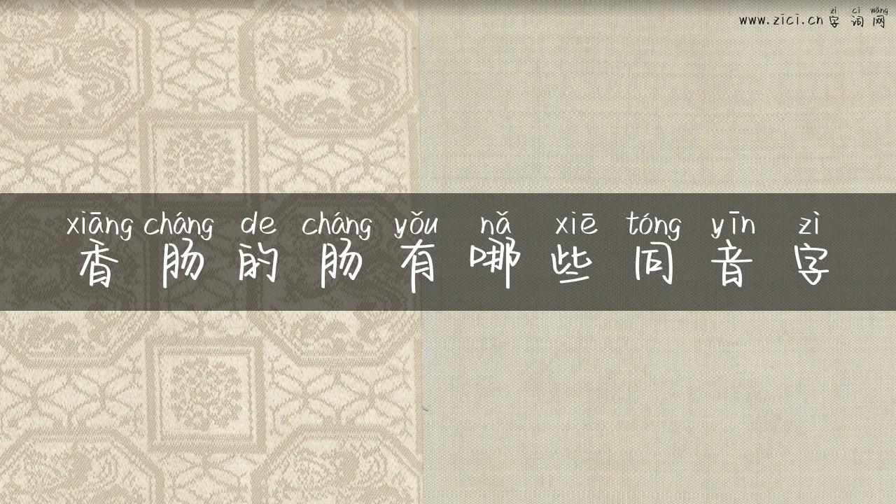 香肠的肠有哪些同音字