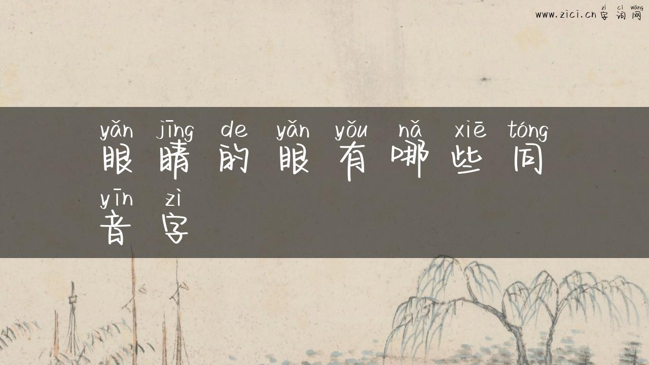 眼睛的眼有哪些同音字