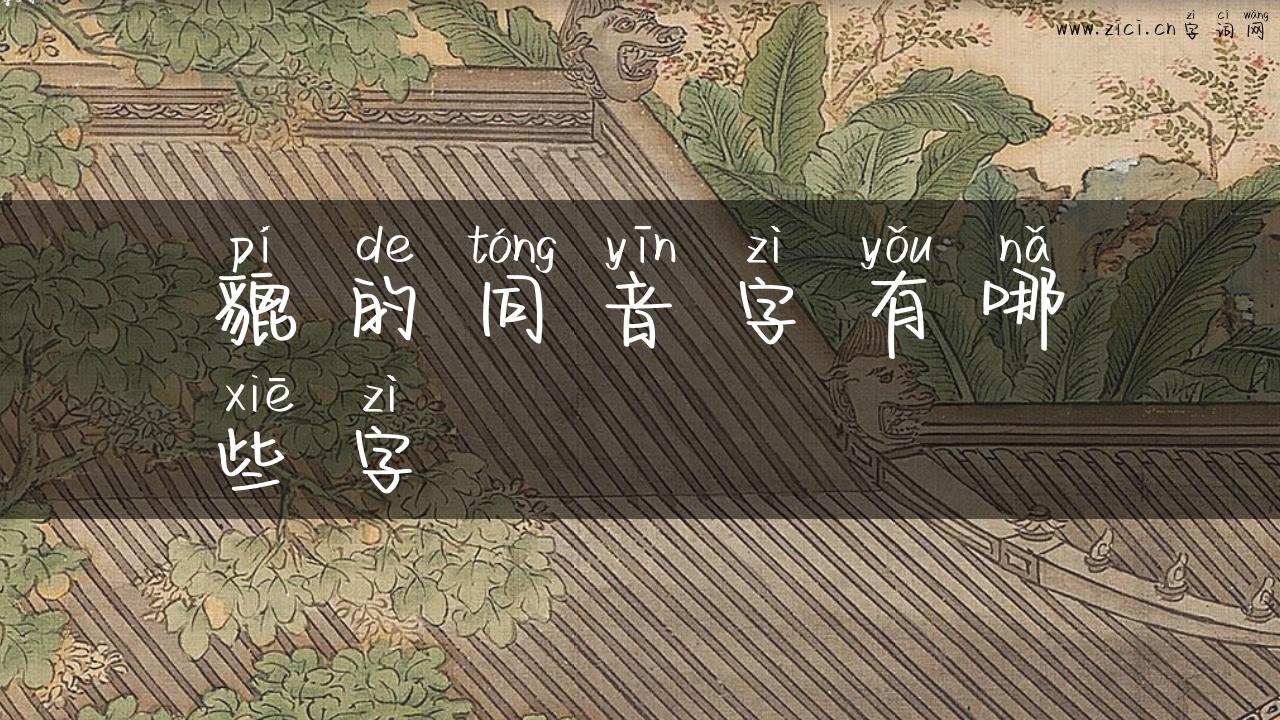 貔的同音字有哪些字