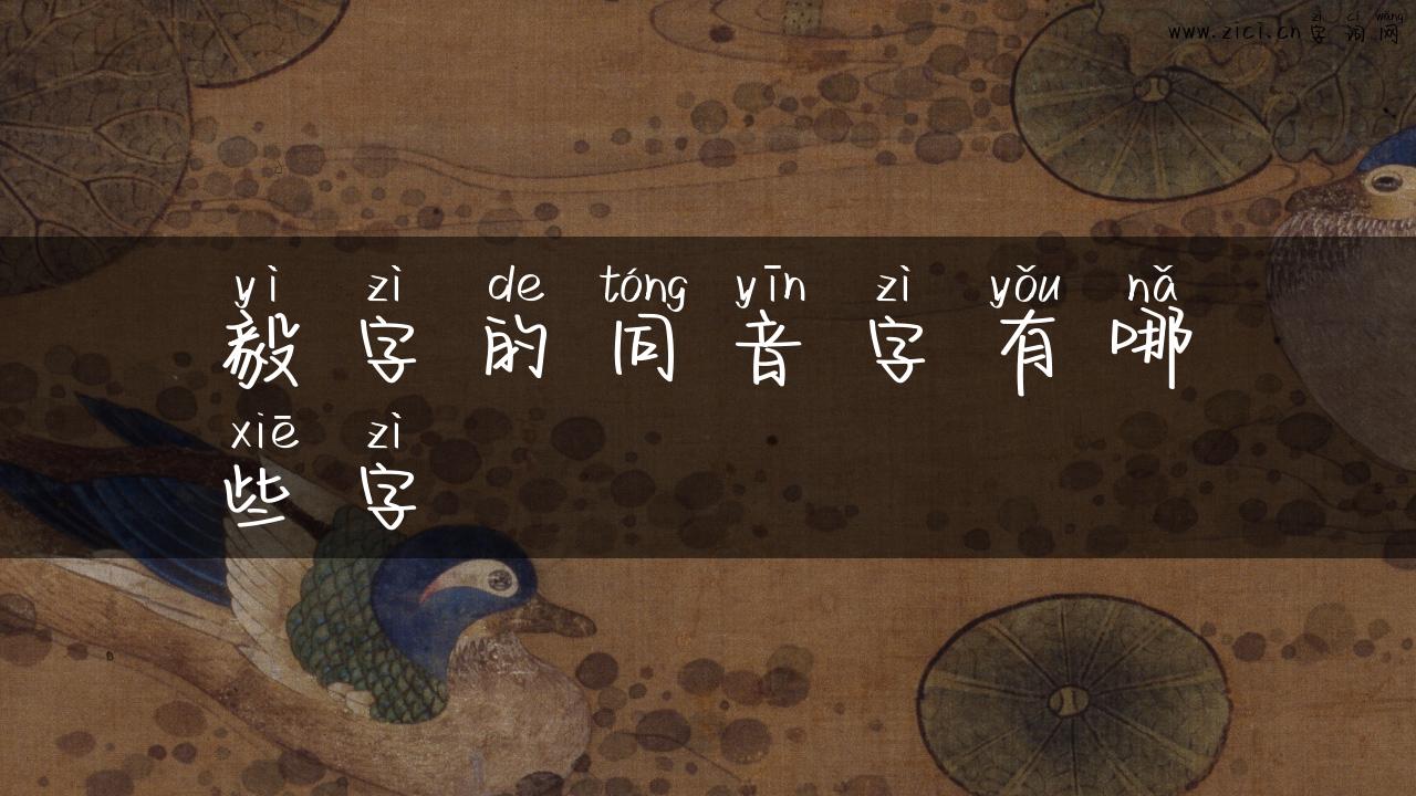 毅字的同音字有哪些字