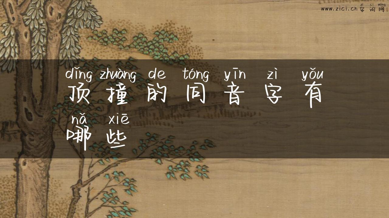 顶撞的同音字有哪些