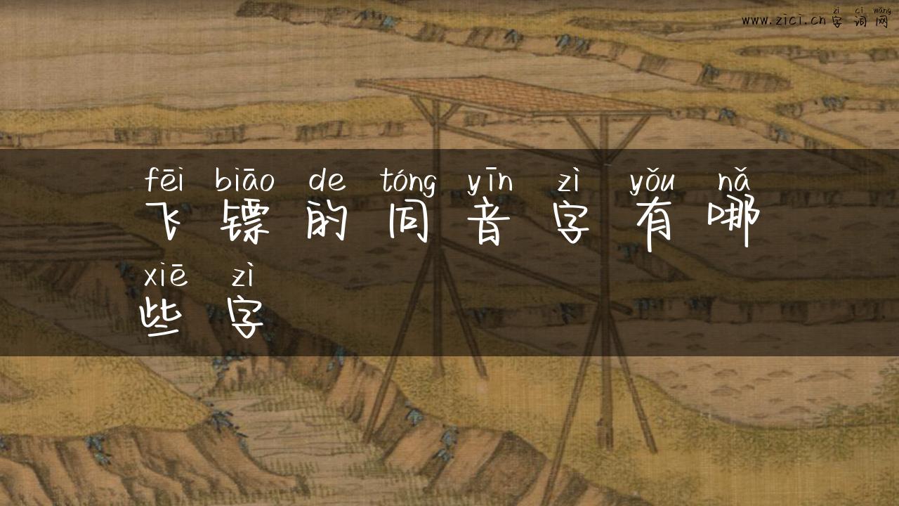 飞镖的同音字有哪些字