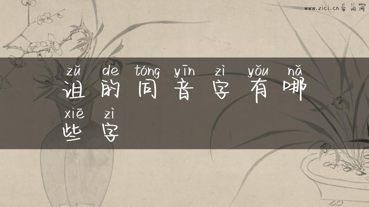 诅的同音字有哪些字