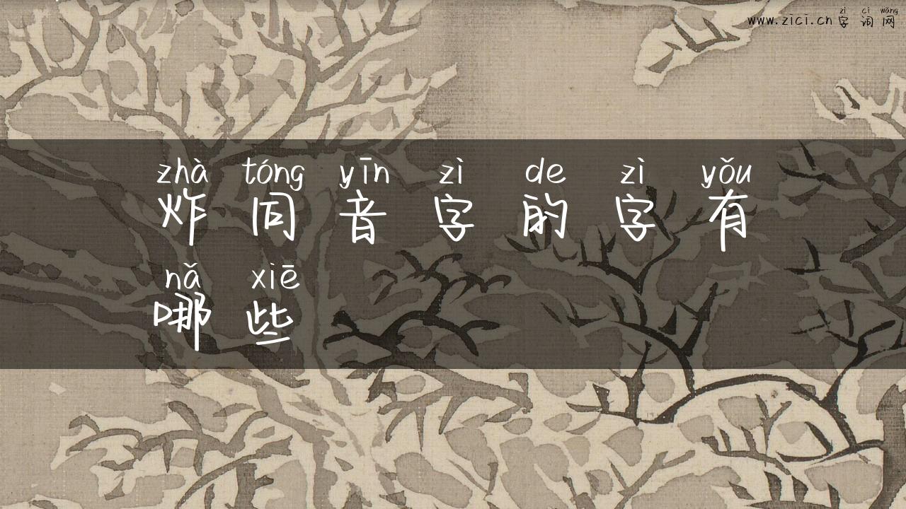炸同音字的字有哪些