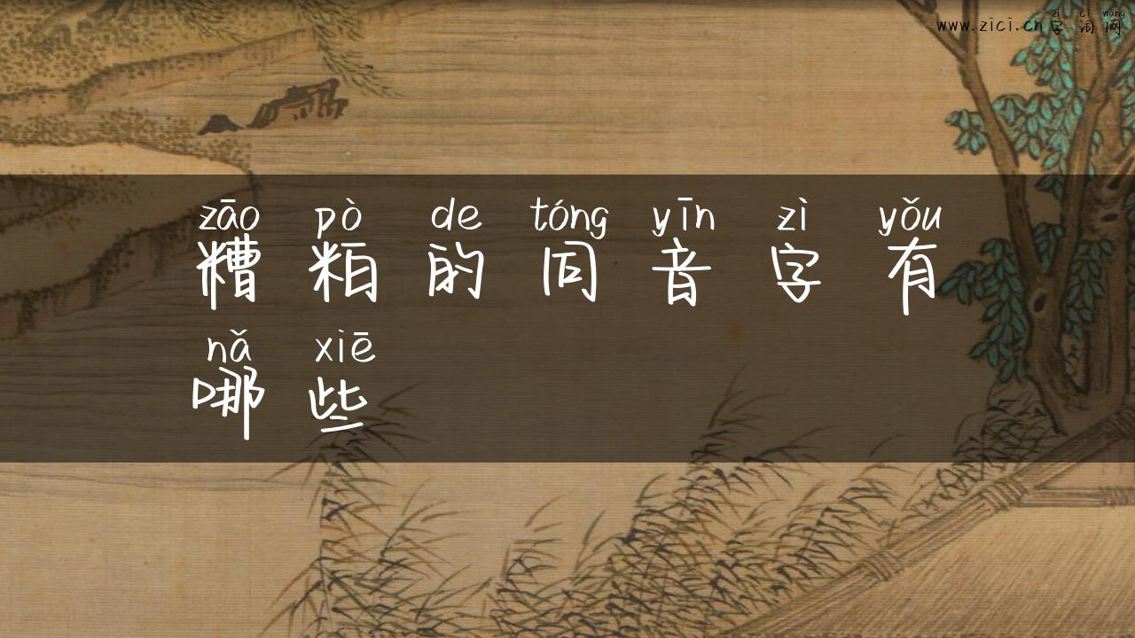 糟粕的同音字有哪些