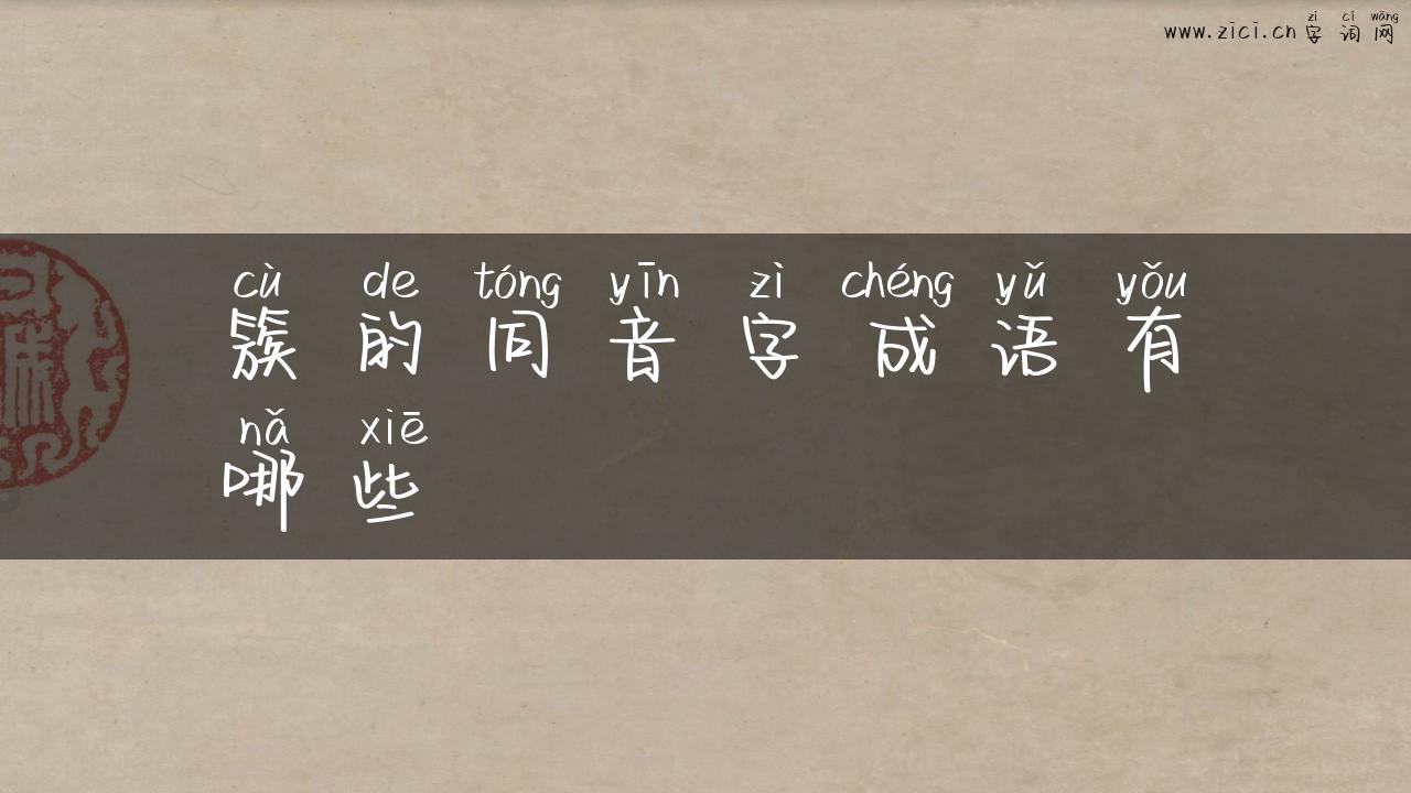 簇的同音字成语有哪些