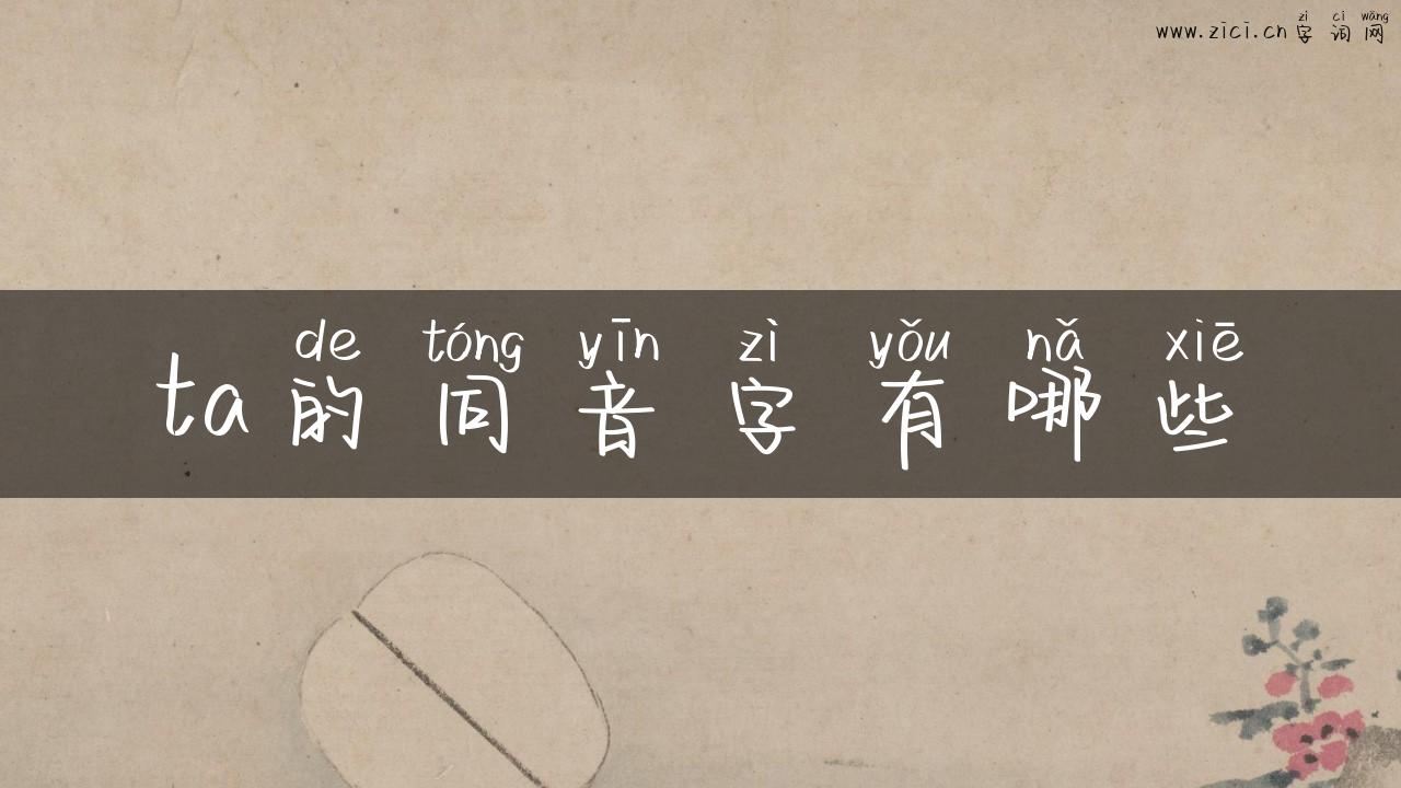 ta的同音字有哪些