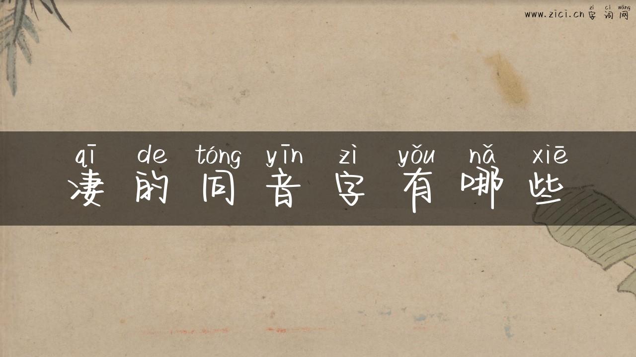 凄的同音字有哪些