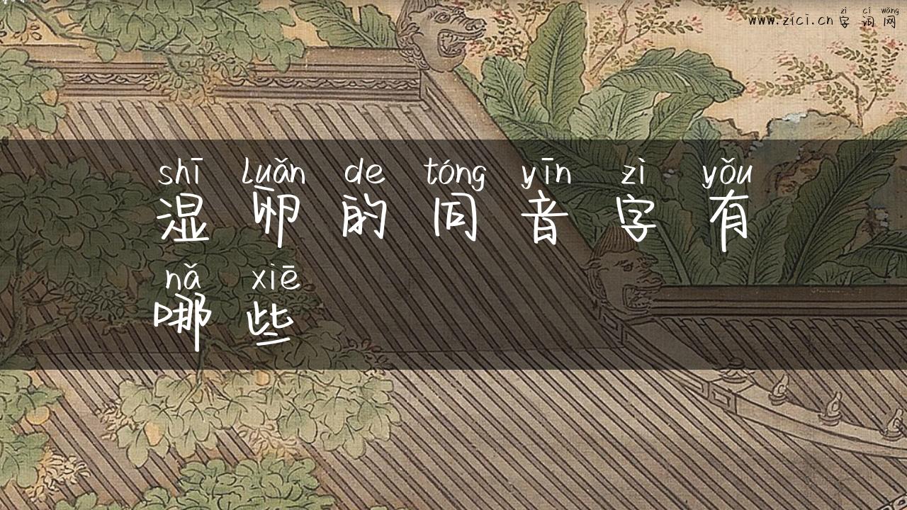 湿卵的同音字有哪些