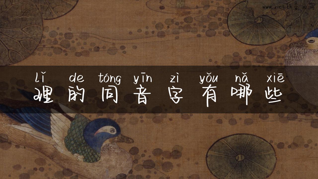 理的同音字有哪些